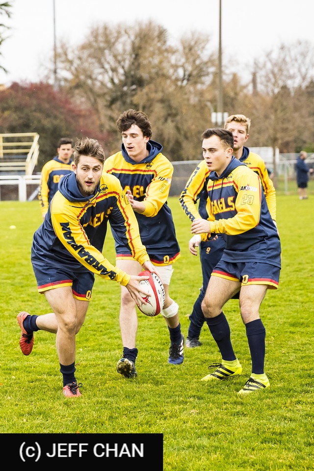 Michael DOUROS - Sam IBBOTSON - Will MCARTHUR -  Queen's University - University of New Brunswick - Rugby - CANUMENS 2018 - Queen's U vs U New Brunswick by Jeff Chan (#CANUMENS1802) Photo by: Jeff Chan | Siuxy Sports 2018-11-21