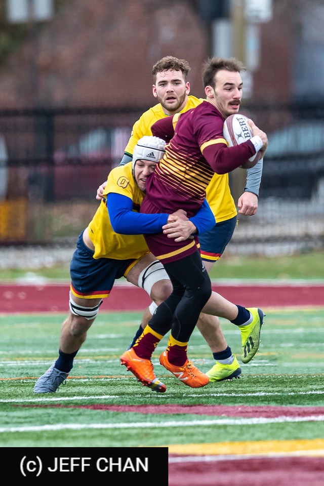 Liam GEDDES - Jérôme LEVESQUE -  Queen's University - Université Concordia - Rugby - CANUMENS 2019 - Queen's U vs Concordia U - Bronze Game by Jeff Chan (#CANUMENS1907) Photo by: Jeff Chan | Siuxy Sports 2019-11-24