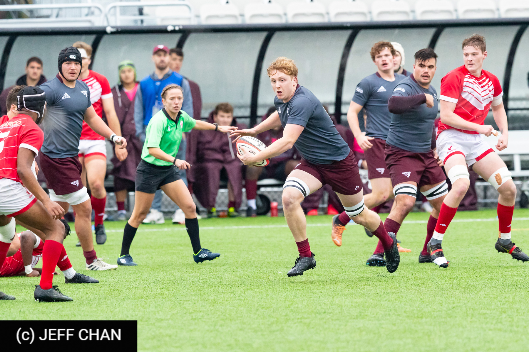 Andreas DIONISOPOULOS - Logan HARRIS -  Memorial University of Newfoundland - Université Ottawa - Rugby - CANUMENS 2023 - Quarter final - Memorial vs U Ottawa by Jeff Chan (#CANUMENS2303) Photo by: Jeff Chan | Siuxy Sports 2023-11-15