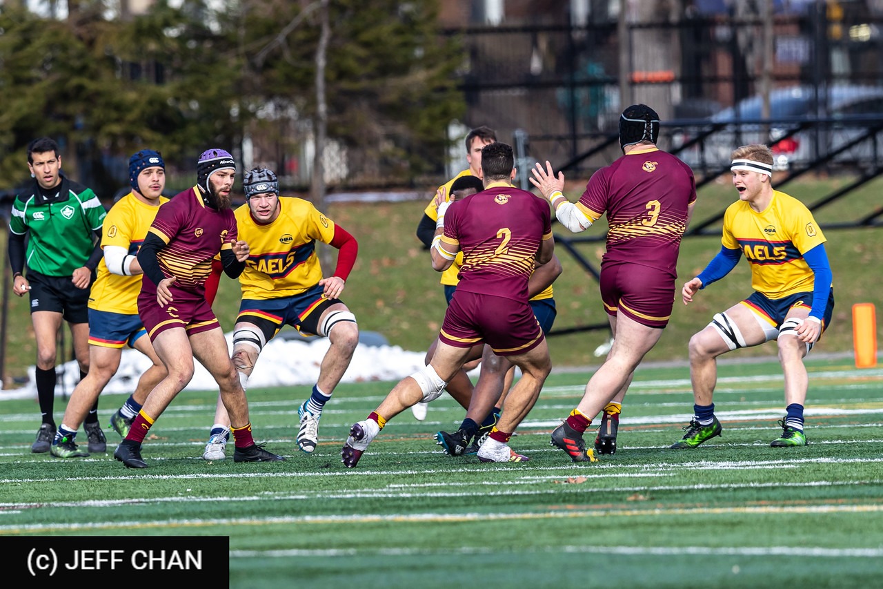 Liam CASEY - Benjamin COOK - Hussein KHADR - Zach PELLETIER -  Queen's University - Université Concordia - Rugby - CANUMENS 2019 - Queen's U vs Concordia U - Bronze Game by Jeff Chan (#CANUMENS1907) Photo by: Jeff Chan | Siuxy Sports 2019-11-24
