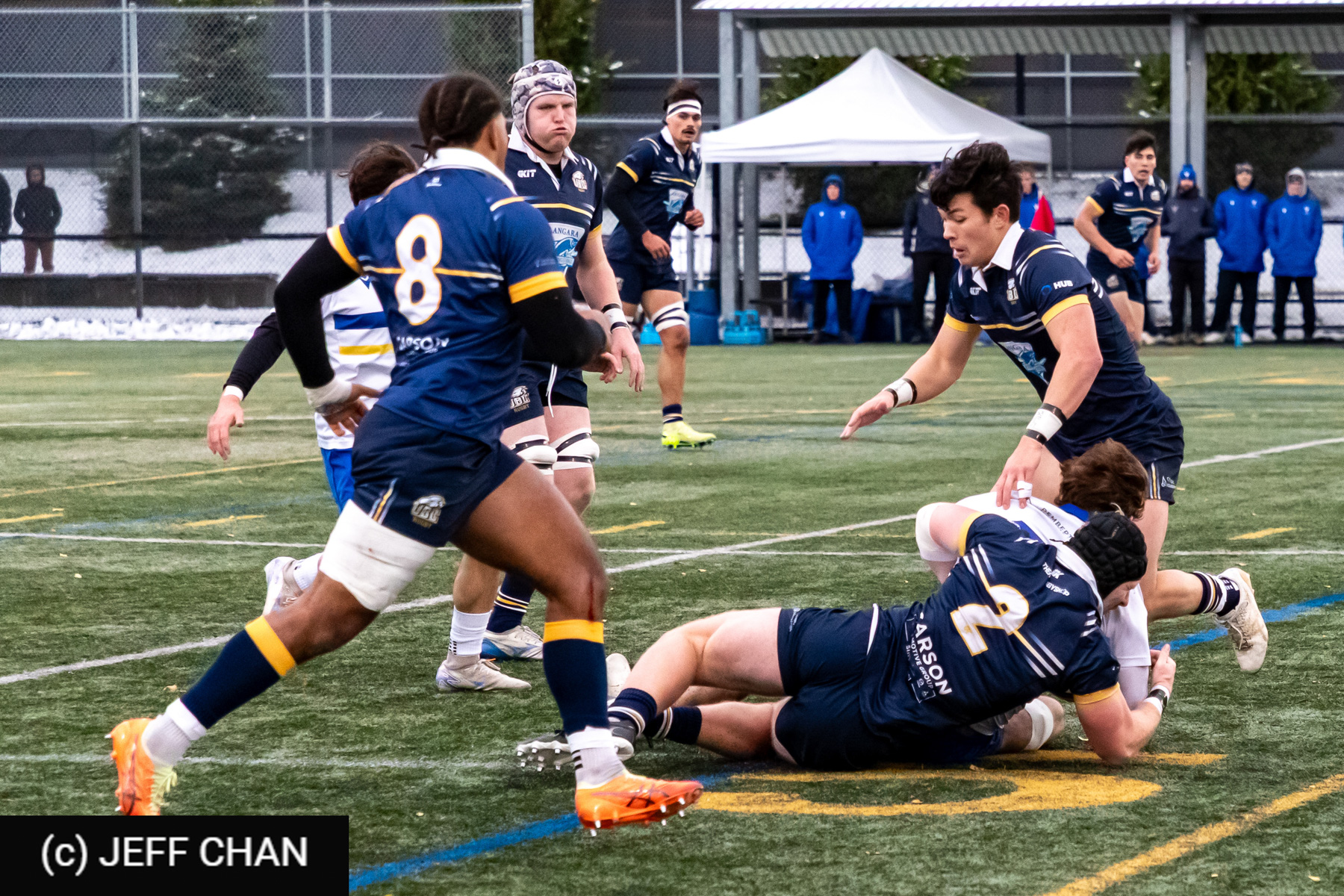 Joe MCNULTY - Relmu WILSON-VALDES -  University of British Columbia - University of Victoria - Rugby - CANUMENS 2025 -University of British Columbia vs University of Victoria - Game#11 by Jeff Chan (#CANUMENS2561) Photo by: Jeff Chan | Siuxy Sports 2025-11-16