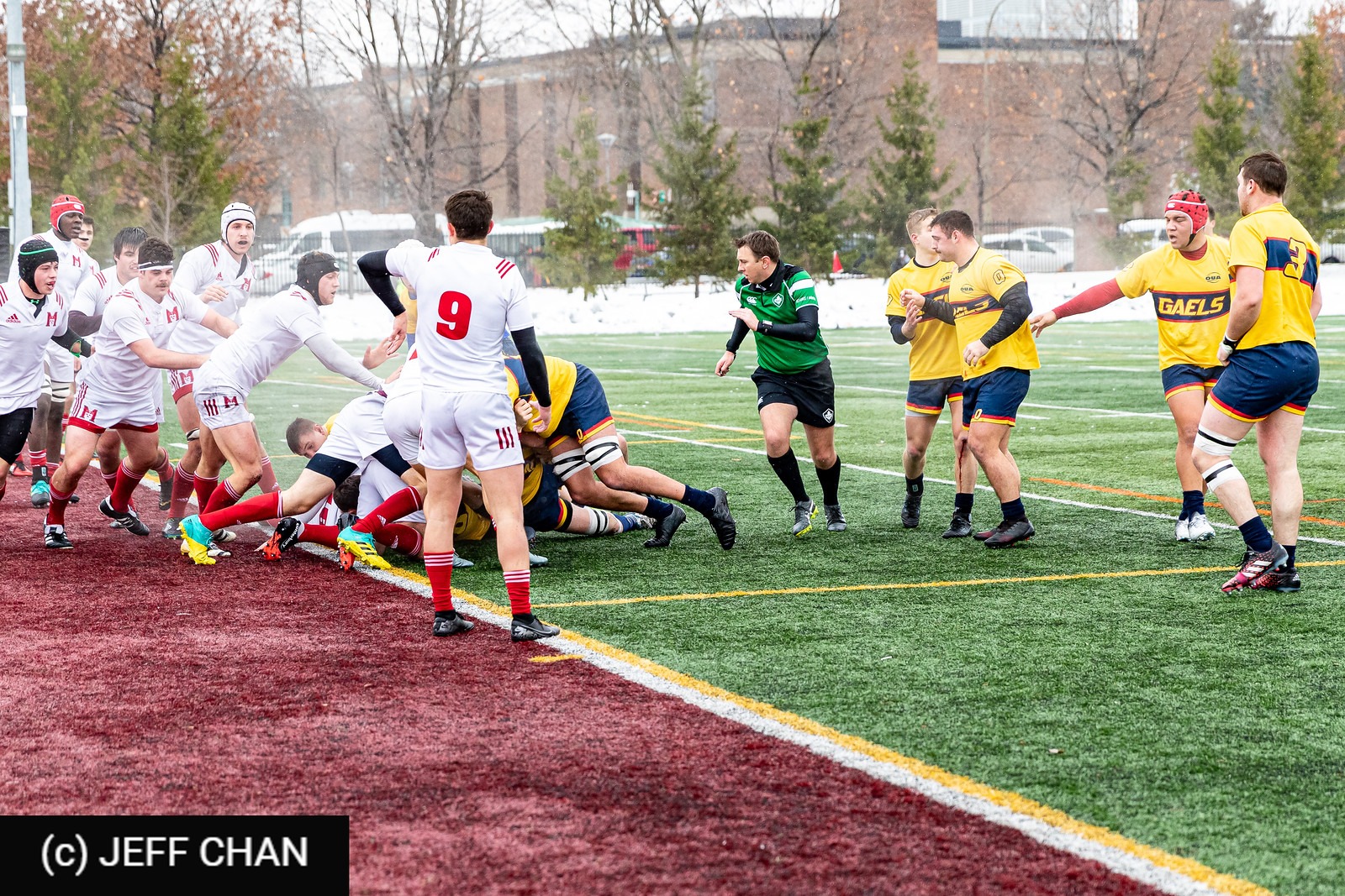 Jared AUGUSTIN - Jeremy OCKOMICHALAK -  Queen's University - Université McGill - Rugby - CANUMENS 2019 - Queen's U vs McGill U - by Jeff Chan (#CANUMENS1903) Photo by: Jeff Chan | Siuxy Sports 2019-11-20