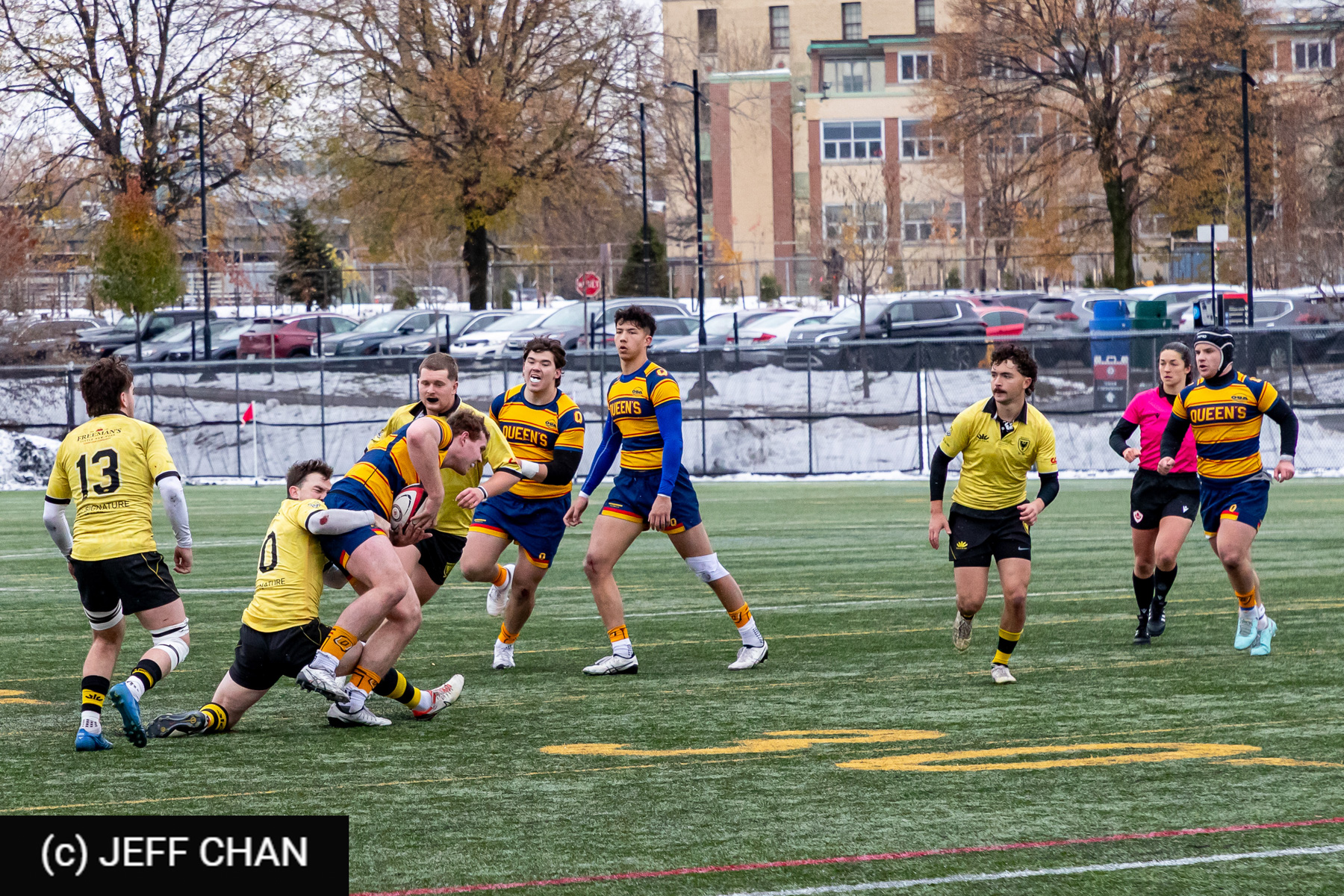 Sean CONROY - Marcus D'ACRE -  Queen's University - Dalhousie University - Rugby - CANUMENS 2025 - Queen's University vs Dalhousie University - Game#5 by Jeff Chan (#CANUMENS2575) Photo by: Jeff Chan | Siuxy Sports 2025-11-14
