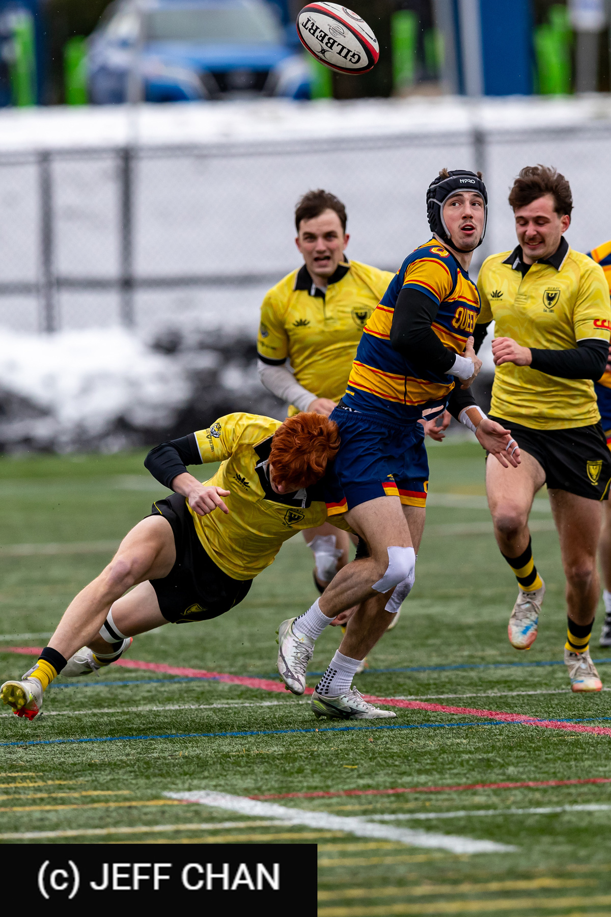Jimmy CLARKE - Trekker JAMES - David SKEGGS -  Queen's University - Dalhousie University - Rugby - CANUMENS 2025 - Queen's University vs Dalhousie University - Game#5 by Jeff Chan (#CANUMENS2575) Photo by: Jeff Chan | Siuxy Sports 2025-11-14