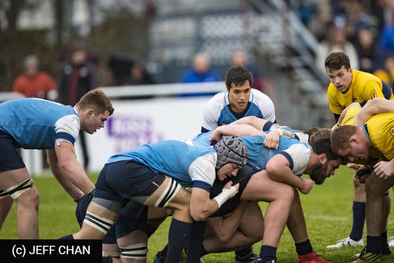 Crosby STEWART - Dylan YOUNG -  Queen's University - University of Victoria - Rugby - CANUMENS 2018 - Queen's U vs U Victoria by Jeff Chan (#CANUMENS1804) Photo by: Jeff Chan | Siuxy Sports 2018-11-22