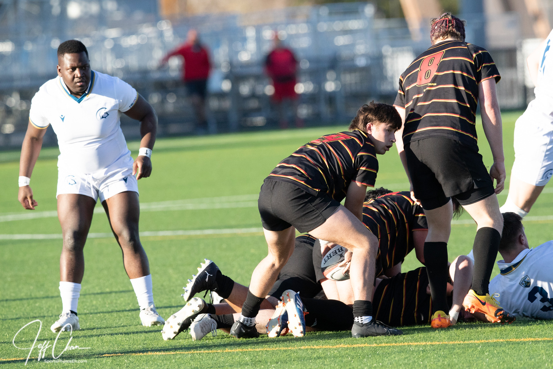 Favour OLANIYAN -  Trinity Western University - University of Calgary - Rugby - CANUMENS 2023 - Semi final - Trinity W vs Calgary U by Jeff Chan (#CANUMENS2308) Photo by: Jeff Chan | Siuxy Sports 2023-11-17