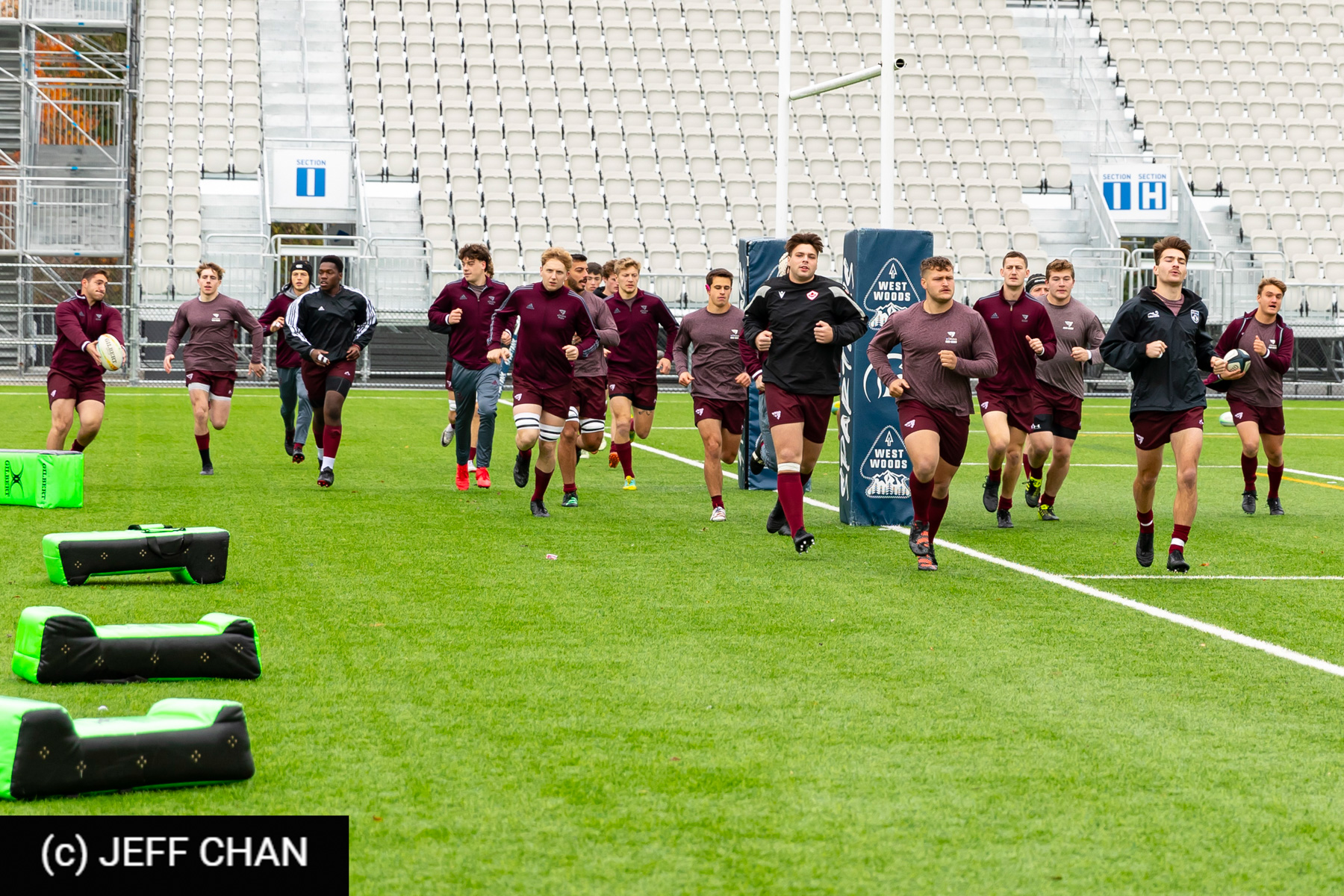 Lucas DINGWALL - Logan HARRIS - Evan ROY - Connor WILLIAMS -  Memorial University of Newfoundland - Université Ottawa - Rugby - CANUMENS 2023 - Quarter final - Memorial vs U Ottawa by Jeff Chan (#CANUMENS2303) Photo by: Jeff Chan | Siuxy Sports 2023-11-15