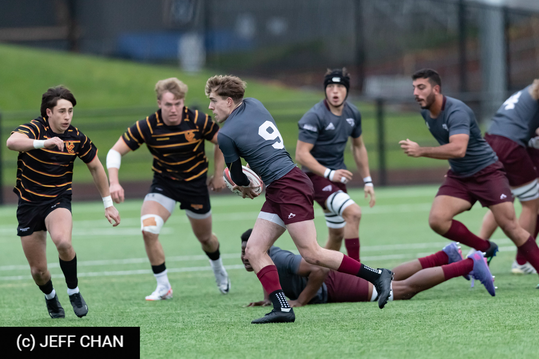 Ali AWADA - Lane BOWKER -  Université Ottawa - University of Calgary - Rugby - CANUMENS 2023 - Ottawa vs Calgary by Jeff Chan (#CANUMENS2310) Photo by: Jeff Chan | Siuxy Sports 2023-11-19