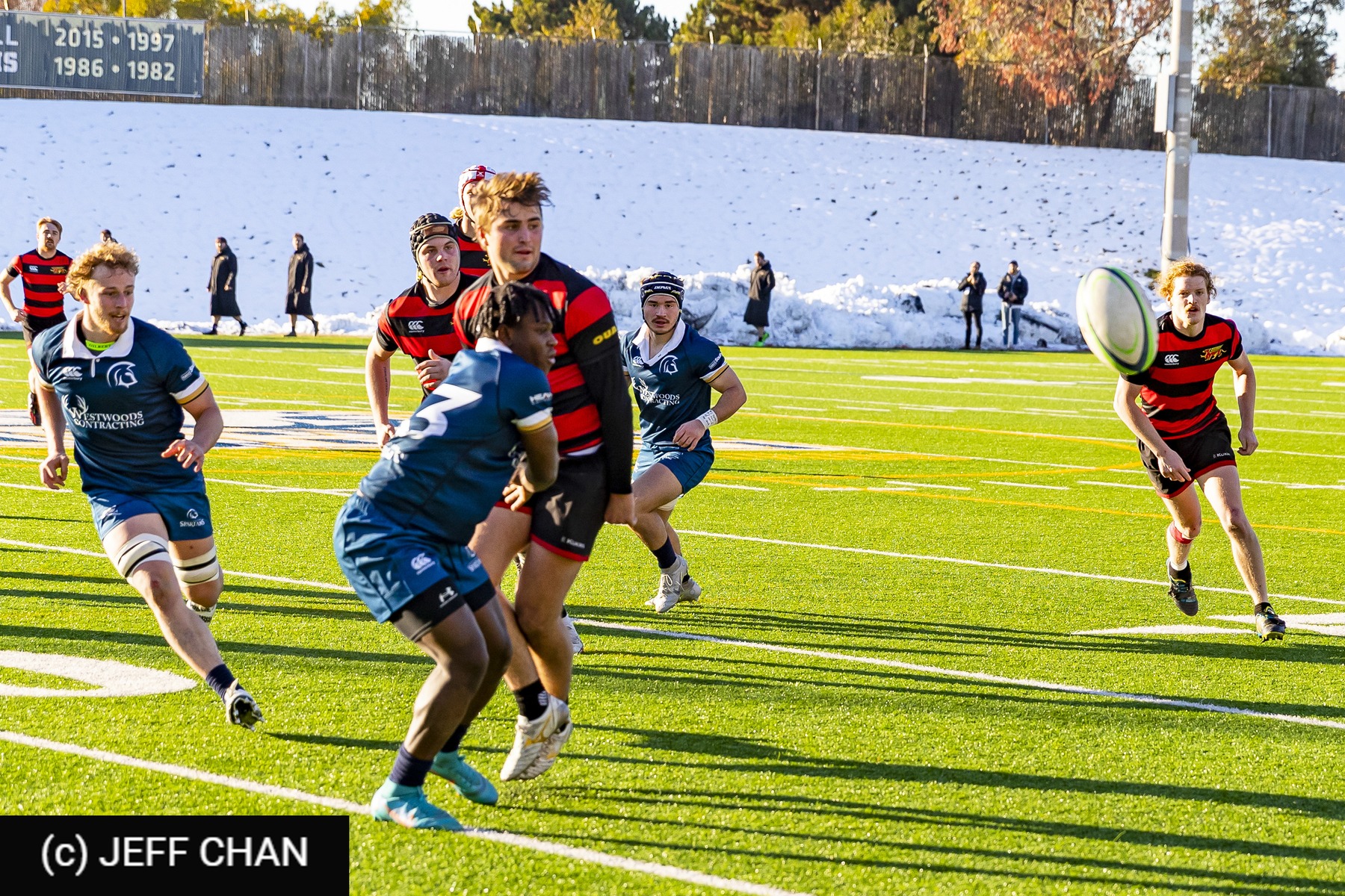 Rhys COLLINS - Kobe FAUST - Collin SMIBERT -  University of Guelph - Trinity Western University - Rugby - CANUMENS 2022 - Guelph vs Trinity Western U - Bronze Game  by Jeff Chan (#CANUMENS2211) Photo by: Jeff Chan | Siuxy Sports 2022-12-04