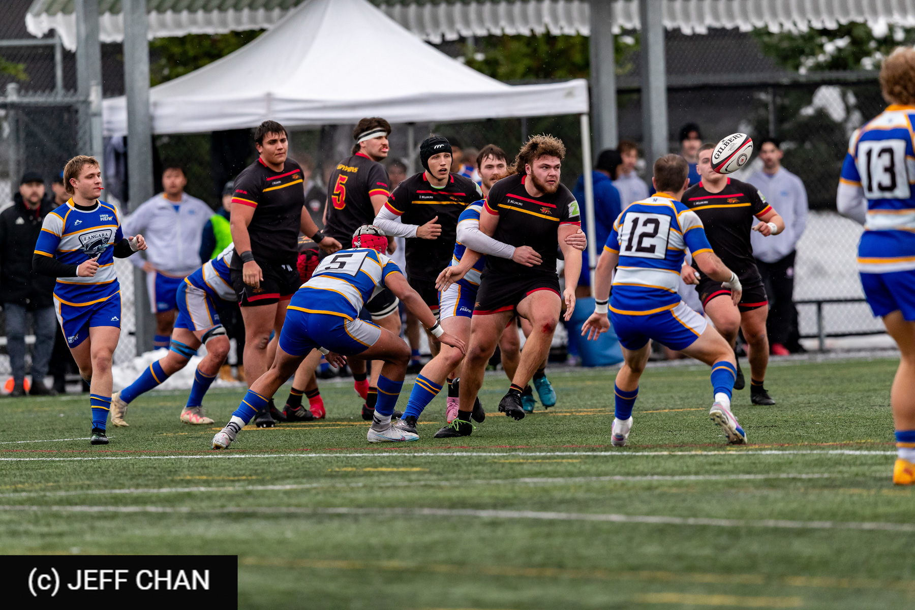 Evan POTTER - Dylan SHAW - RJ STONE - Charles TROLLIP - Owen WILLIAMS -  University of Guelph - University of British Columbia Okanagan - Rugby - CANUMENS 2025 - University of Guelph v University of British Columbia Okanagan - Game#2 by Jeff Chan (#CANUMENS2572) Photo by: Jeff Chan | Siuxy Sports 2025-11-12