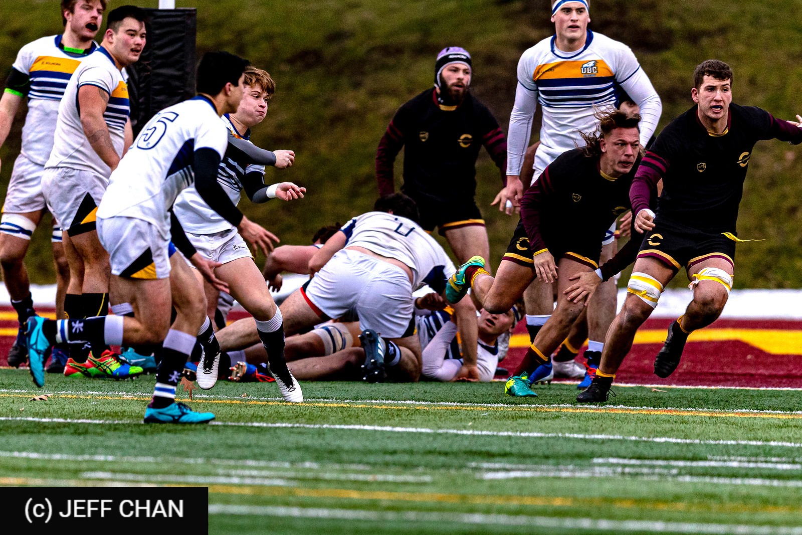 Donald CARSON - Thomas GOETZ - Connor SAMPSON -  University of British Columbia - Université Concordia - Rugby - CANUMENS 2019 - U British Columbia vs Concordia U - by Jeff Chan (#CANUMENS1906) Photo by: Jeff Chan | Siuxy Sports 2019-11-22