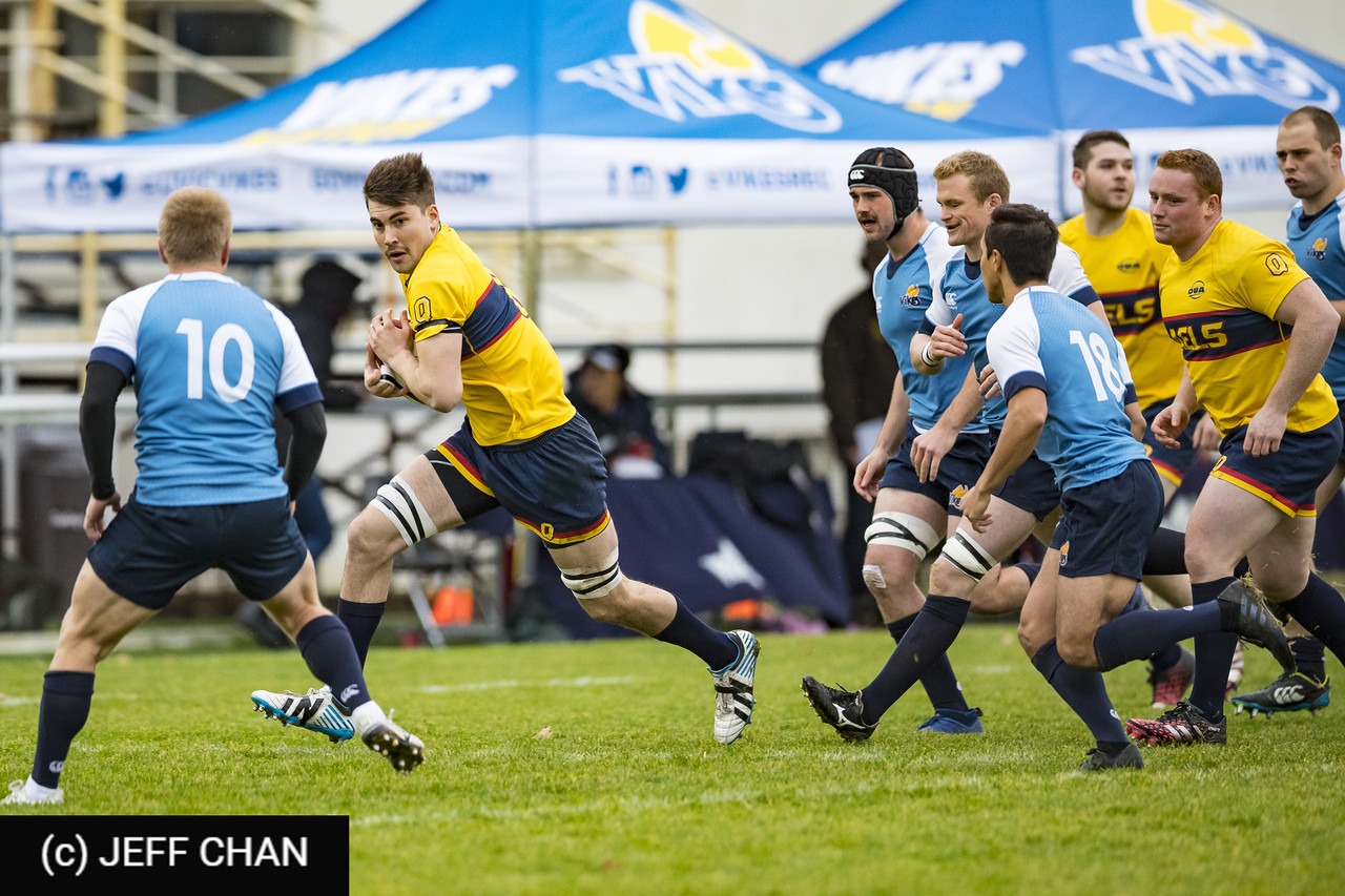 Thomas Di FIORE - Trevor HELGASON - Ruairidh MACPHAIL - James O’NEILL -  Queen's University - University of Victoria - Rugby - CANUMENS 2018 - Queen's U vs U Victoria by Jeff Chan (#CANUMENS1804) Photo by: Jeff Chan | Siuxy Sports 2018-11-22