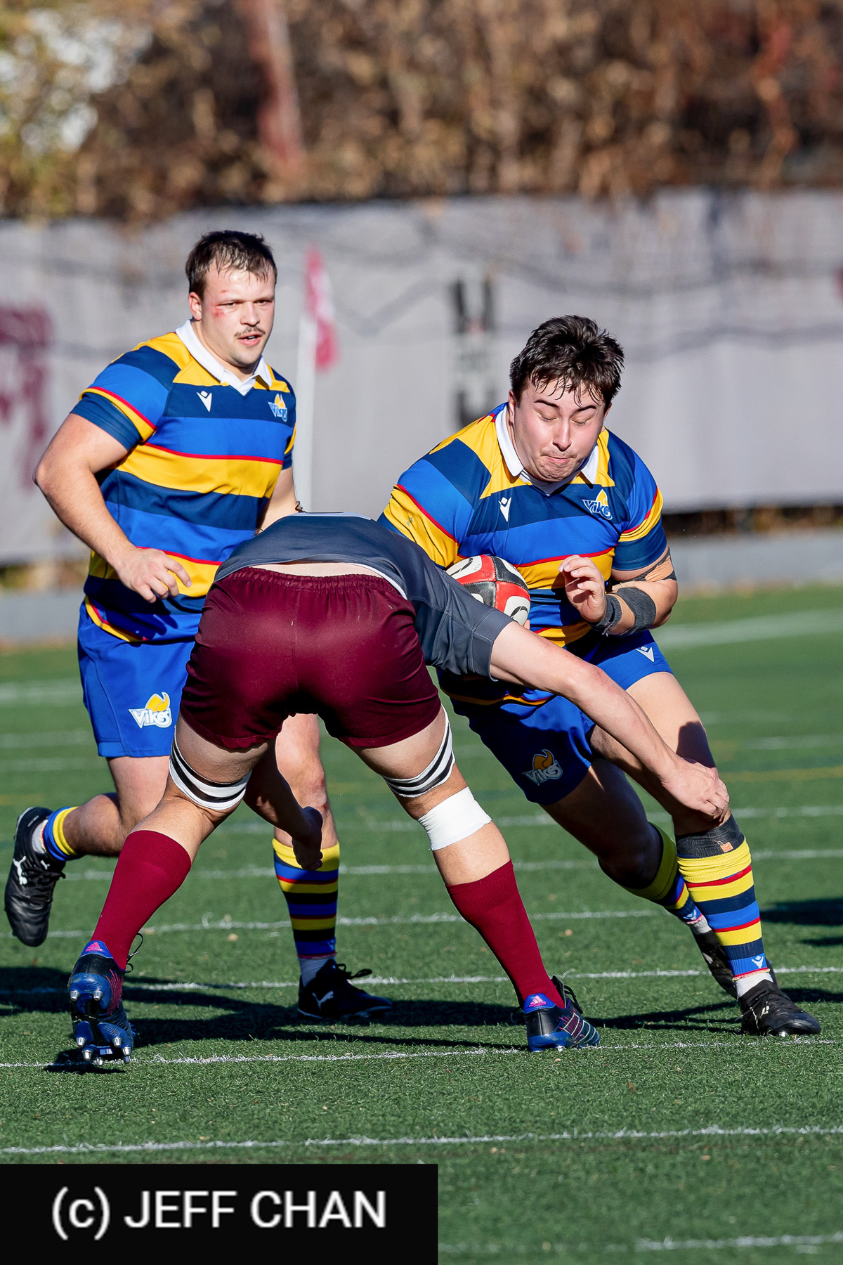 Brendan KIM - Phoenix MOLLER -  Université Ottawa - University of Victoria - Rugby - CANUMENS 2024 - Consolation Semi - Ottawa vs UVic by Jeff Chan (#CANUMENS2406) Photo by: Jeff Chan | Siuxy Sports 2024-11-15