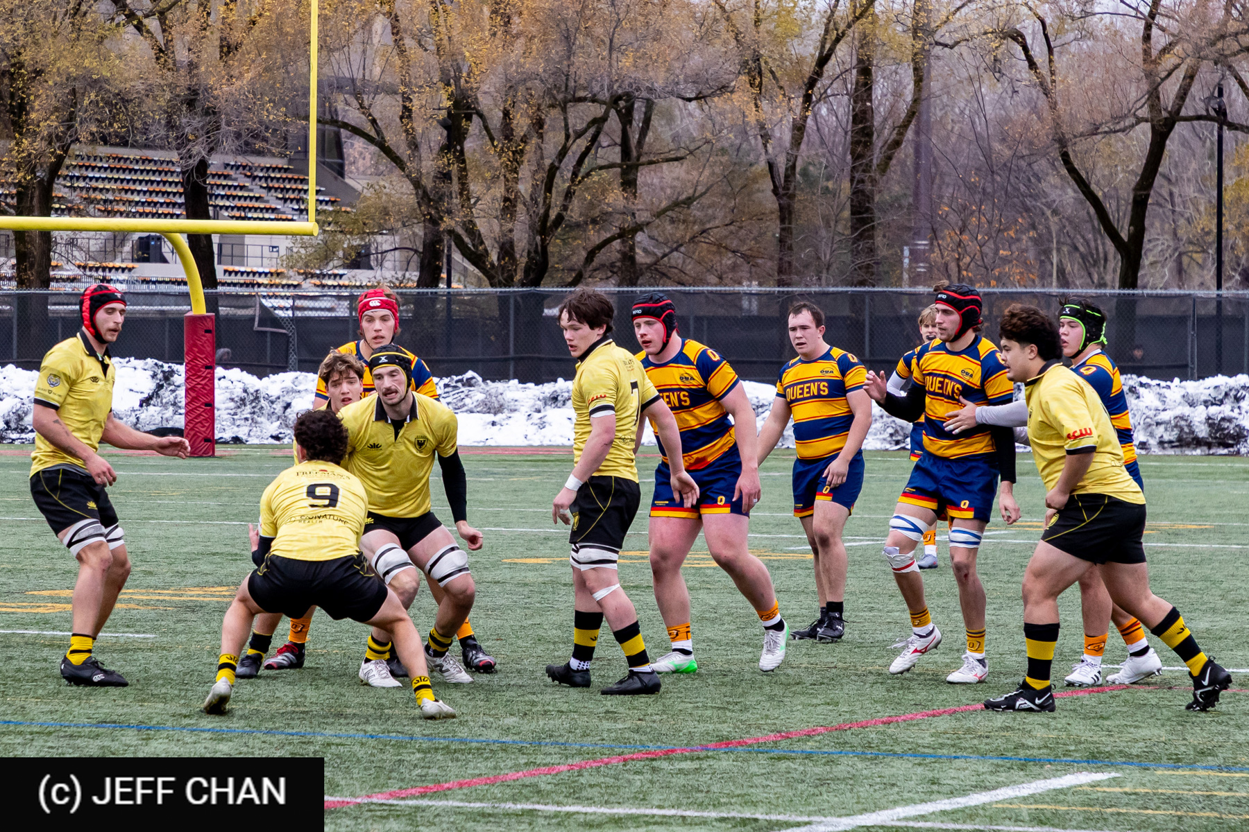 Simon BURNS - Keagan DALTON - Daniel FALLOWS -  Queen's University - Dalhousie University - Rugby - CANUMENS 2025 - Queen's University vs Dalhousie University - Game#5 by Jeff Chan (#CANUMENS2575) Photo by: Jeff Chan | Siuxy Sports 2025-11-14