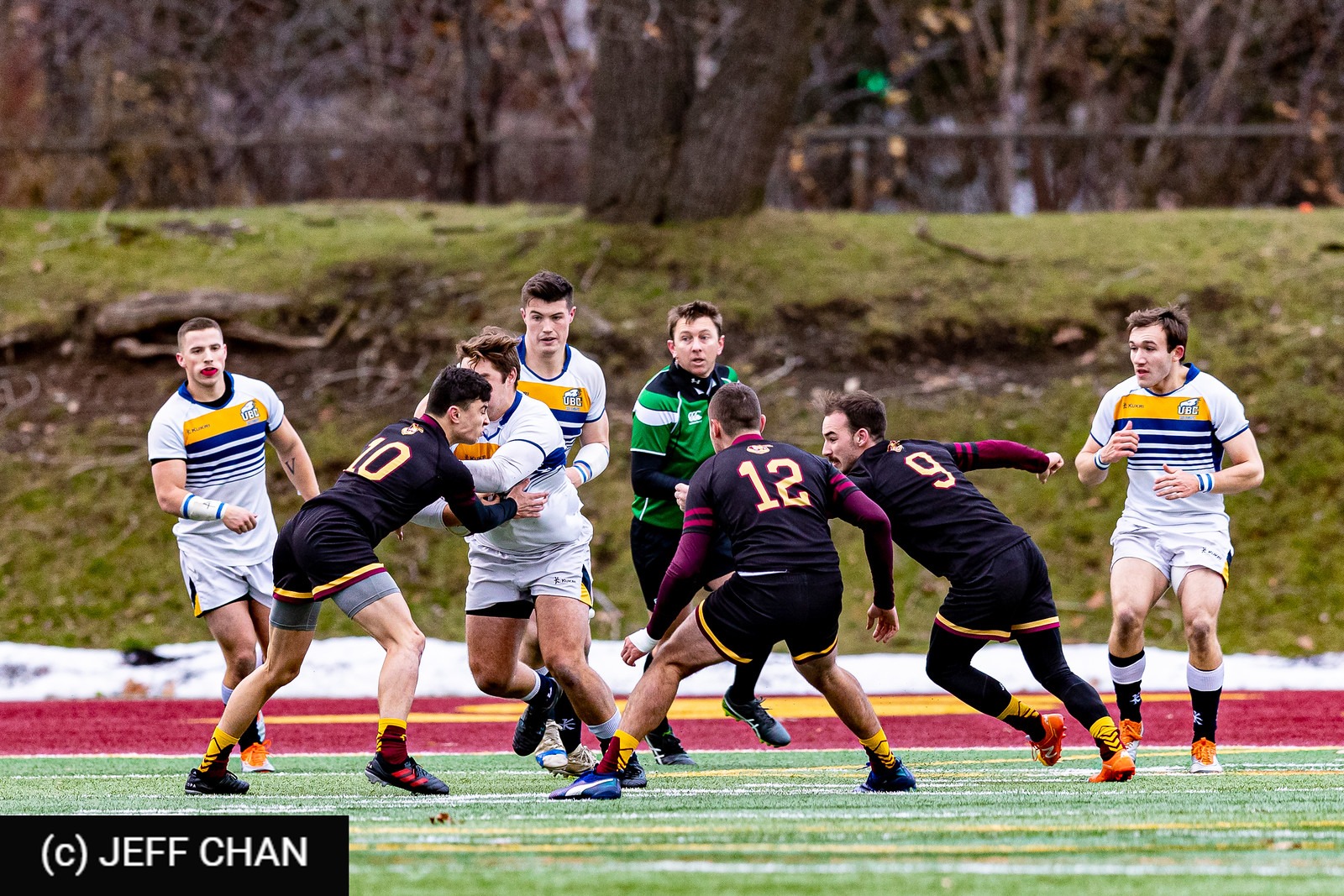Nick ALLEN - Jérôme LEVESQUE - Evan NORRIS -  University of British Columbia - Université Concordia - Rugby - CANUMENS 2019 - U British Columbia vs Concordia U - by Jeff Chan (#CANUMENS1906) Photo by: Jeff Chan | Siuxy Sports 2019-11-22