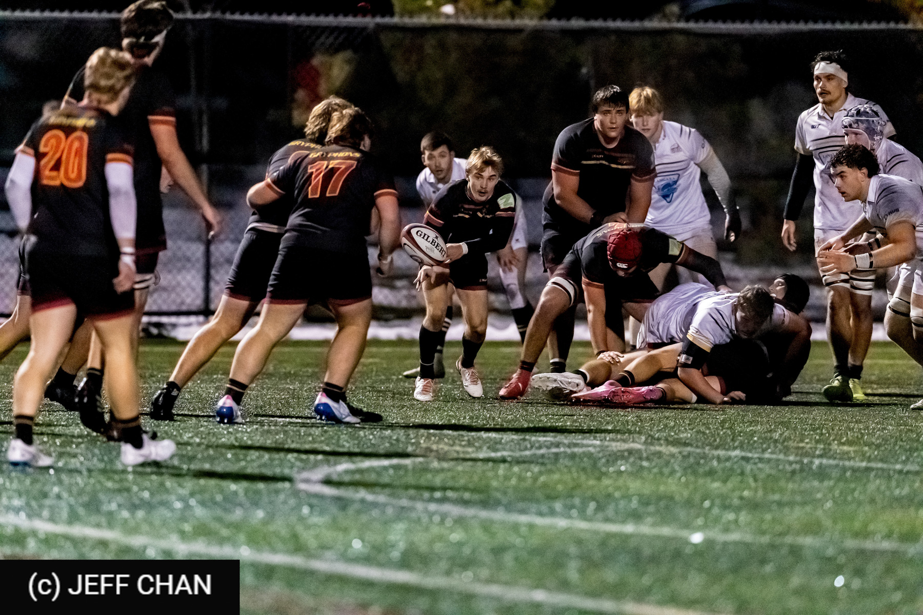 Oliver ALPE - Charles TROLLIP - Relmu WILSON-VALDES -  University of British Columbia - University of Guelph - Rugby - CANUMENS 2025 - University of British Columbia vs University of Guelph - Game#7 by Jeff Chan (#CANUMENS2557) Photo by: Jeff Chan | Siuxy Sports 2025-11-14