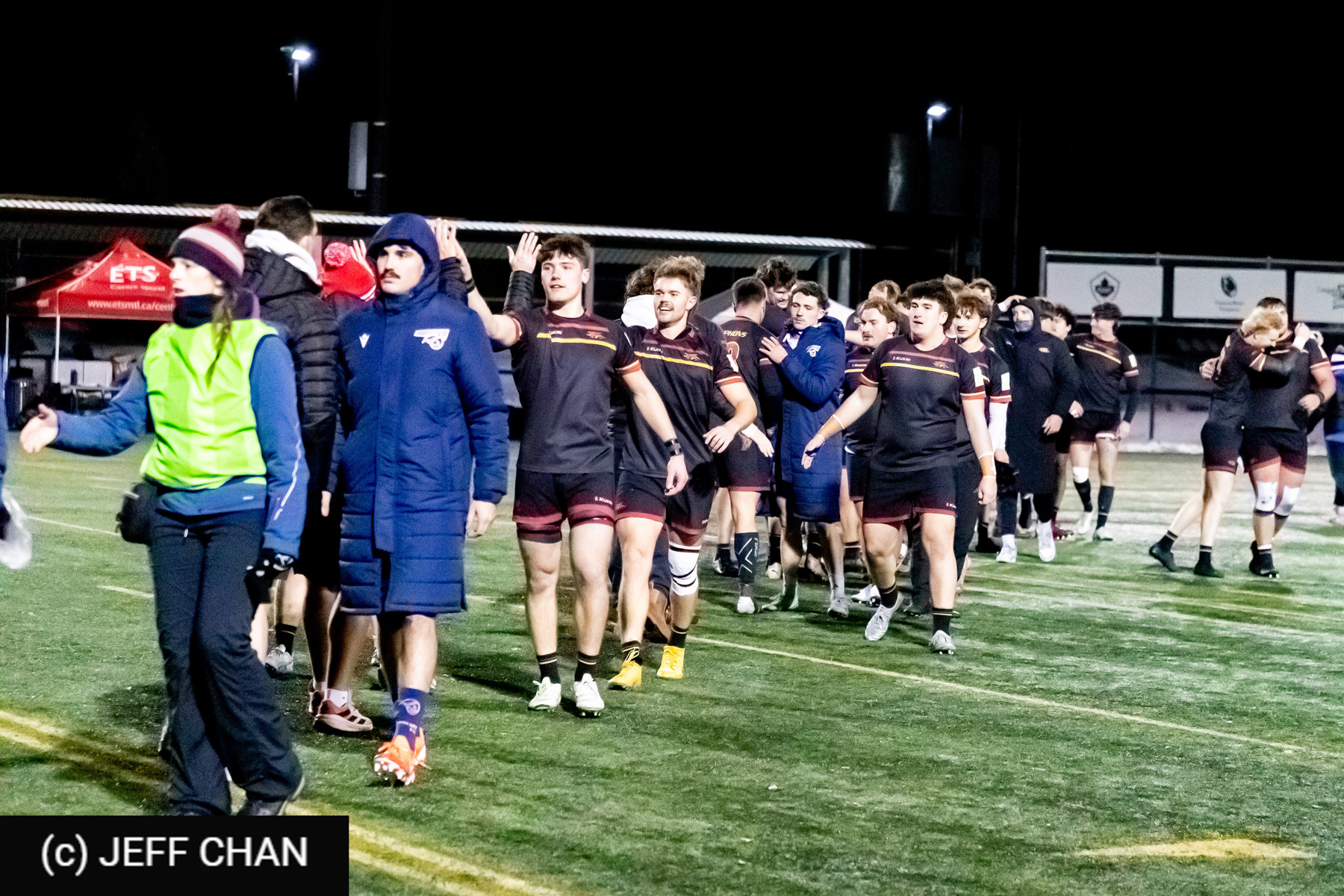 Andrew CEBALLOS - Josh HENRY - Jackson PRIESTMAN -  ÉTS (École de technologie supérieure) - University of Guelph - Rugby - CANUMENS 2025 - École de Technologie Supérieure vs University of Guelph - Game#12 Final by Jeff Chan (#CANUMENS2582) Photo by: Jeff Chan | Siuxy Sports 2025-11-16