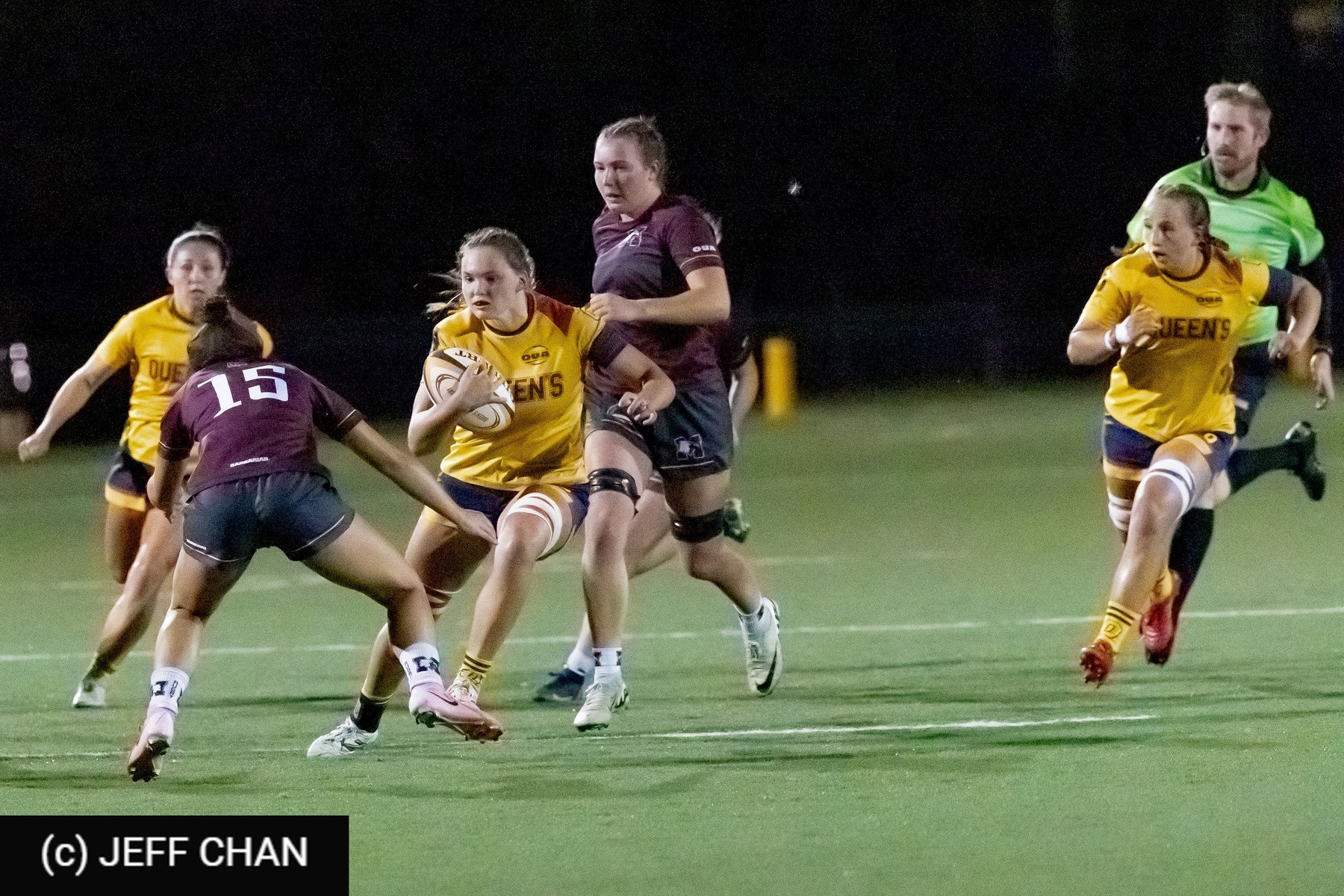  Queen's University - McMaster University - Rugby - OUA 2024 Queen's (W) vs McMaster (#OUW24QWMC10) Photo by: Jeff Chan | Siuxy Sports 2024-10-05