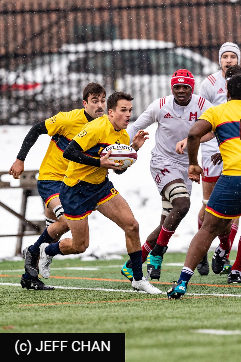 Michael NWABUFO - Liam VARVARIS - Dylan YOUNG -  Queen's University - Université McGill - Rugby - CANUMENS 2019 - Queen's U vs McGill U - by Jeff Chan (#CANUMENS1903) Photo by: Jeff Chan | Siuxy Sports 2019-11-20