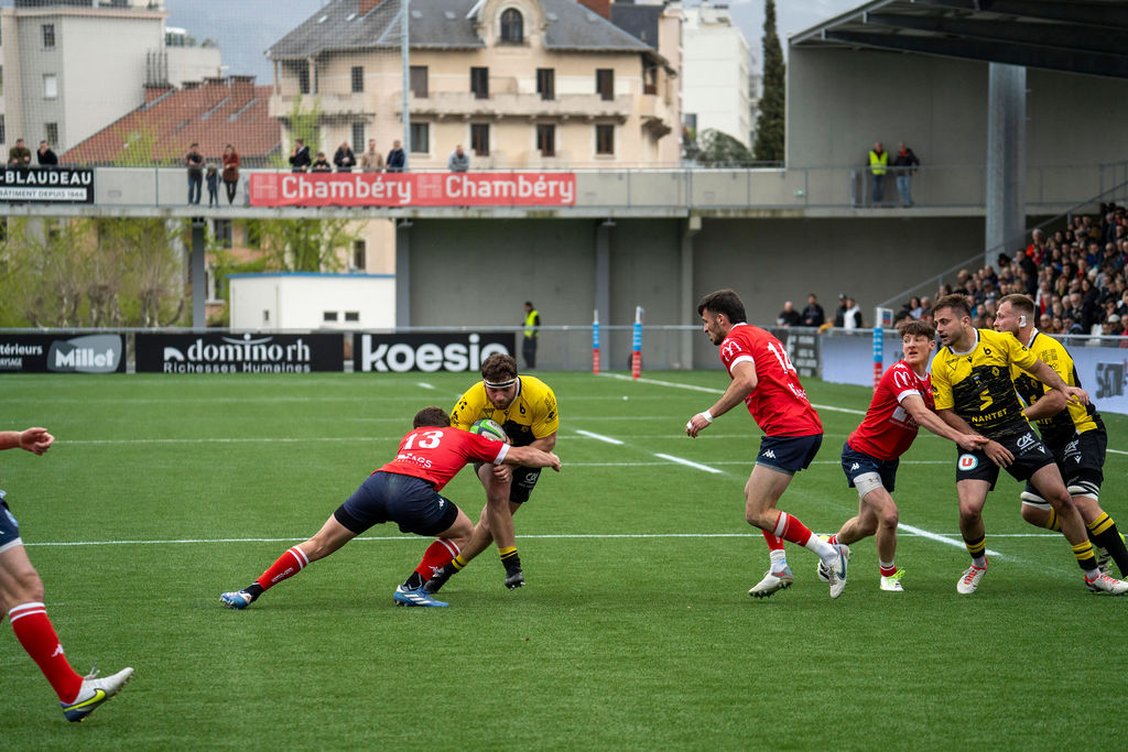  Stade Olympique de Chambéry rugby - CA Périgueux - Rugby - FFR 2024 - SO de Chambéry Rugby vs CA Périgueux (#FFR24SOCCAP1) Photo by: Sébastien Mollard | Siuxy Sports 2024-03-30