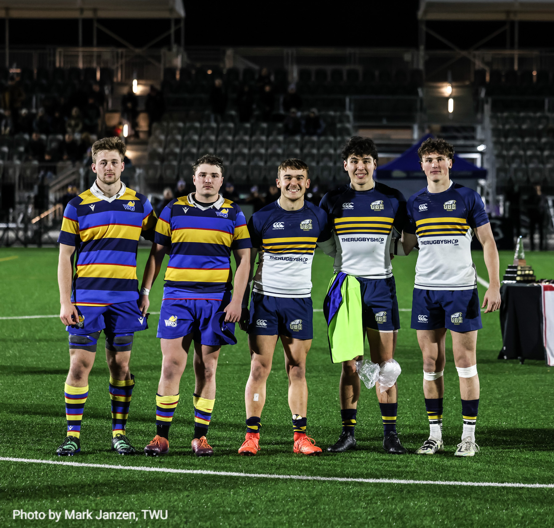 Jordy AUGER - Benjamin BEAUCHAMP - James BISS - Alastair MARSHALL - Merlin M'CLOUD -  University of British Columbia - University of Victoria - Rugby - CANUMENS 2023 - Final - UBC vs UVic by Jeff Chan (#CANUMENS2312) Photo by: Jeff Chan | Siuxy Sports 2023-11-19