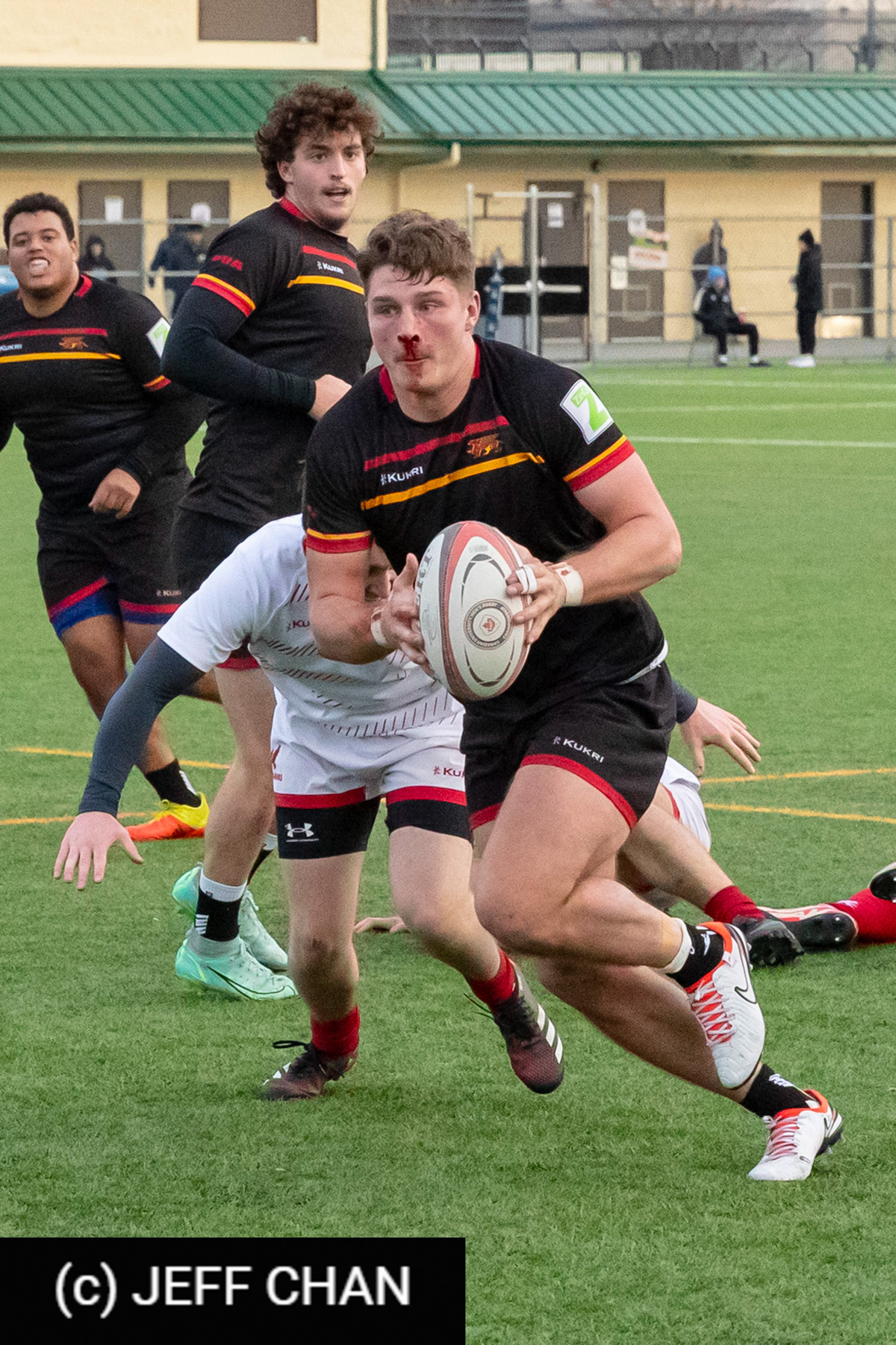 Brenden BLACK - Gordon HUTCHISON - Jacob INCE -  University of Guelph - Memorial University of Newfoundland - Rugby - CANUMENS 2023 - Bronze final - Guelph vs Memorial U by Jeff Chan (#CANUMENS2311) Photo by: Jeff Chan | Siuxy Sports 2023-11-19
