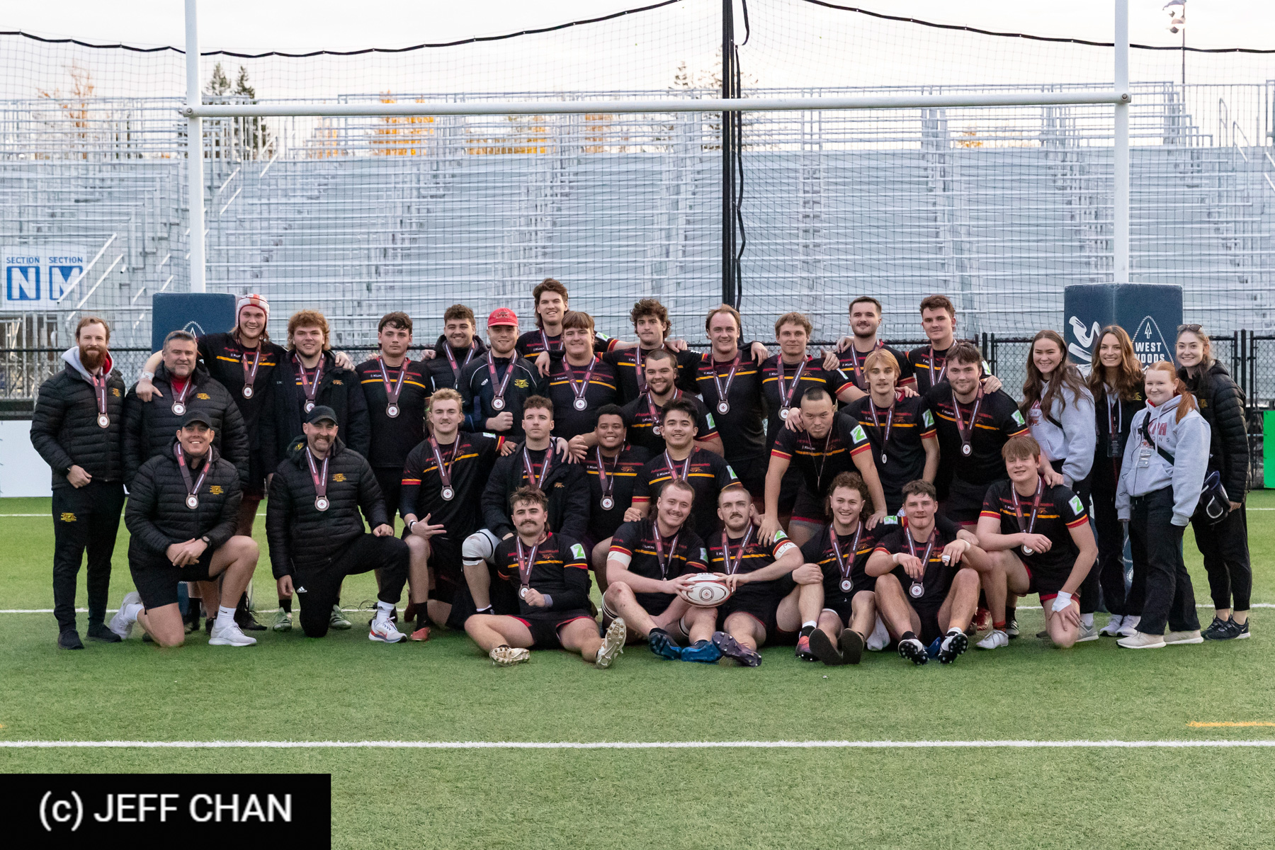 Ewen CURRY - Kobe FAUST - Daniel LUCIANI - Dylan SHAW -  University of Guelph - Memorial University of Newfoundland - Rugby - CANUMENS 2023 - Bronze final - Guelph vs Memorial U by Jeff Chan (#CANUMENS2311) Photo by: Jeff Chan | Siuxy Sports 2023-11-19