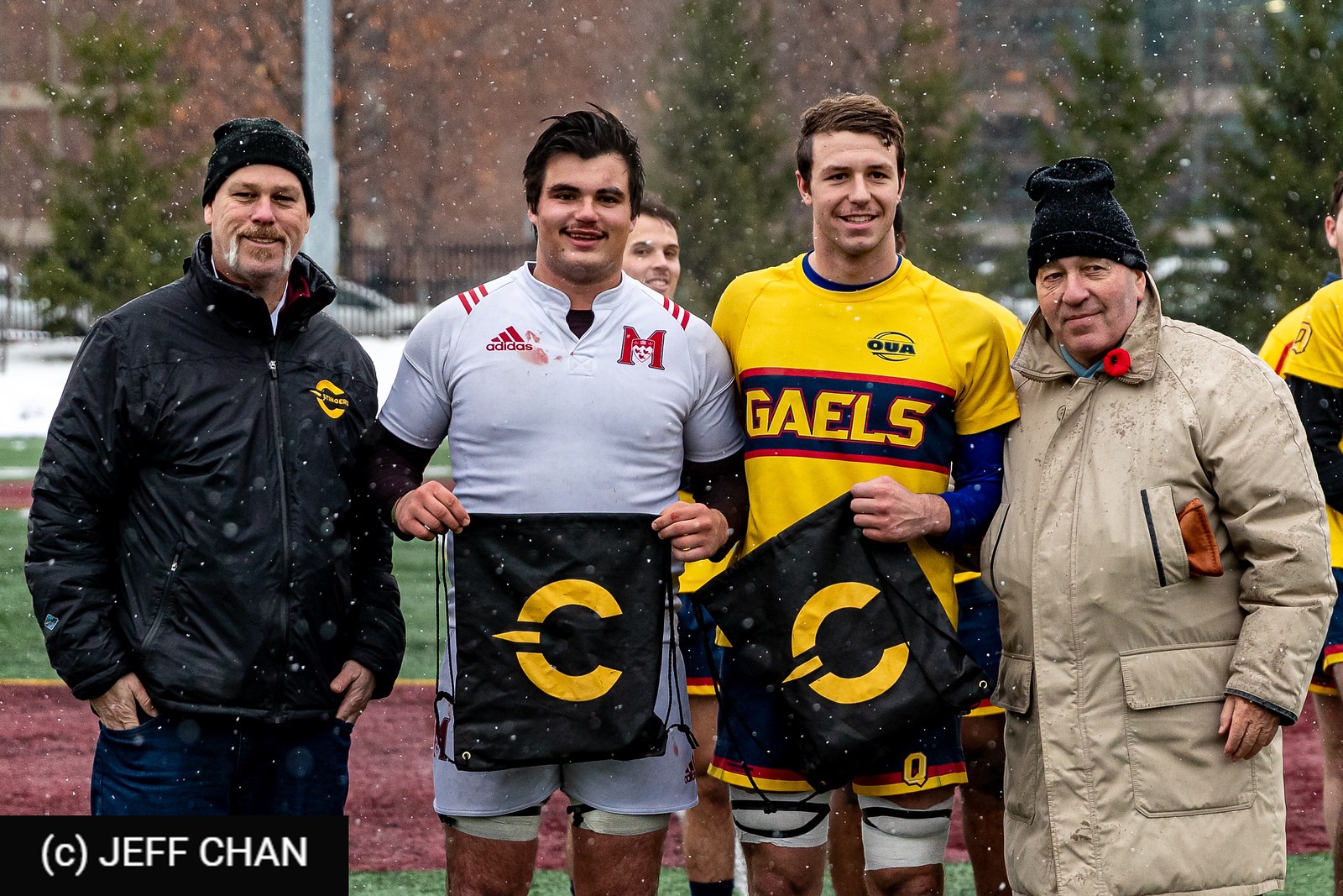 Andreas DIONISOPOULOS - William MATTHEWS - Dylan YOUNG -  Queen's University - Université McGill - Rugby - CANUMENS 2019 - Queen's U vs McGill U - by Jeff Chan (#CANUMENS1903) Photo by: Jeff Chan | Siuxy Sports 2019-11-20