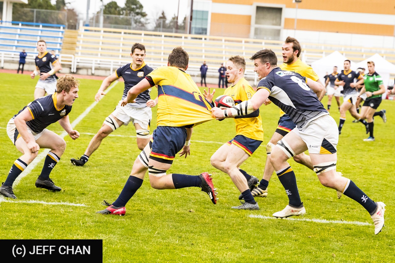 Lachlan DEVIR - James MACDONALD - Michael SMITH -  Queen's University - University of British Columbia - Rugby - CANUMENS 2018 - Queen's U vs U British Columbia - Gold Game by Jeff Chan (#CANUMENS1809) Photo by: Jeff Chan | Siuxy Sports 2018-11-25