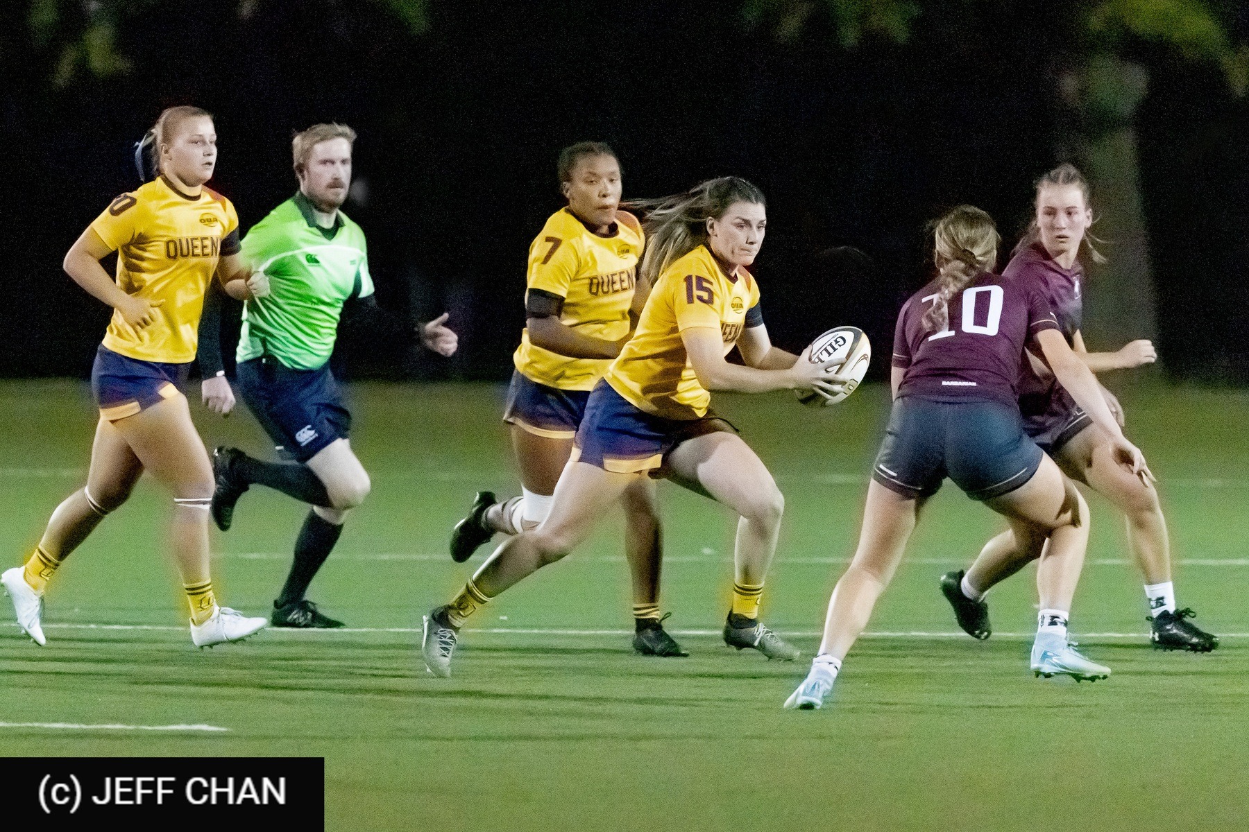  Queen's University - McMaster University - Rugby - OUA 2024 Queen's (W) vs McMaster (#OUW24QWMC10) Photo by: Jeff Chan | Siuxy Sports 2024-10-05