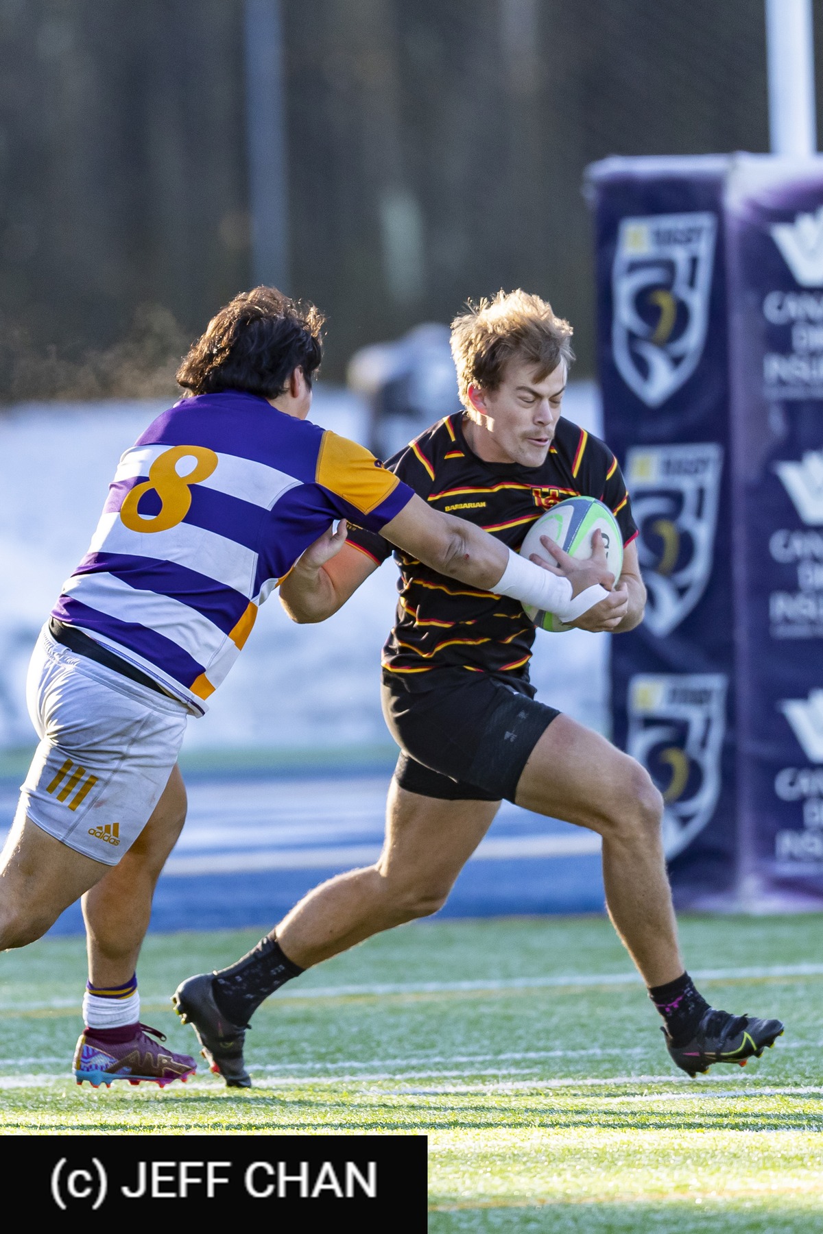 Kaiden POWELL -  Wilfrid Laurier University - University of Calgary - Rugby - CANUMENS 2022 - W Laurier U vs Calgary -  by Jeff Chan (#CANUMENS2210) Photo by: Jeff Chan | Siuxy Sports 2022-12-04