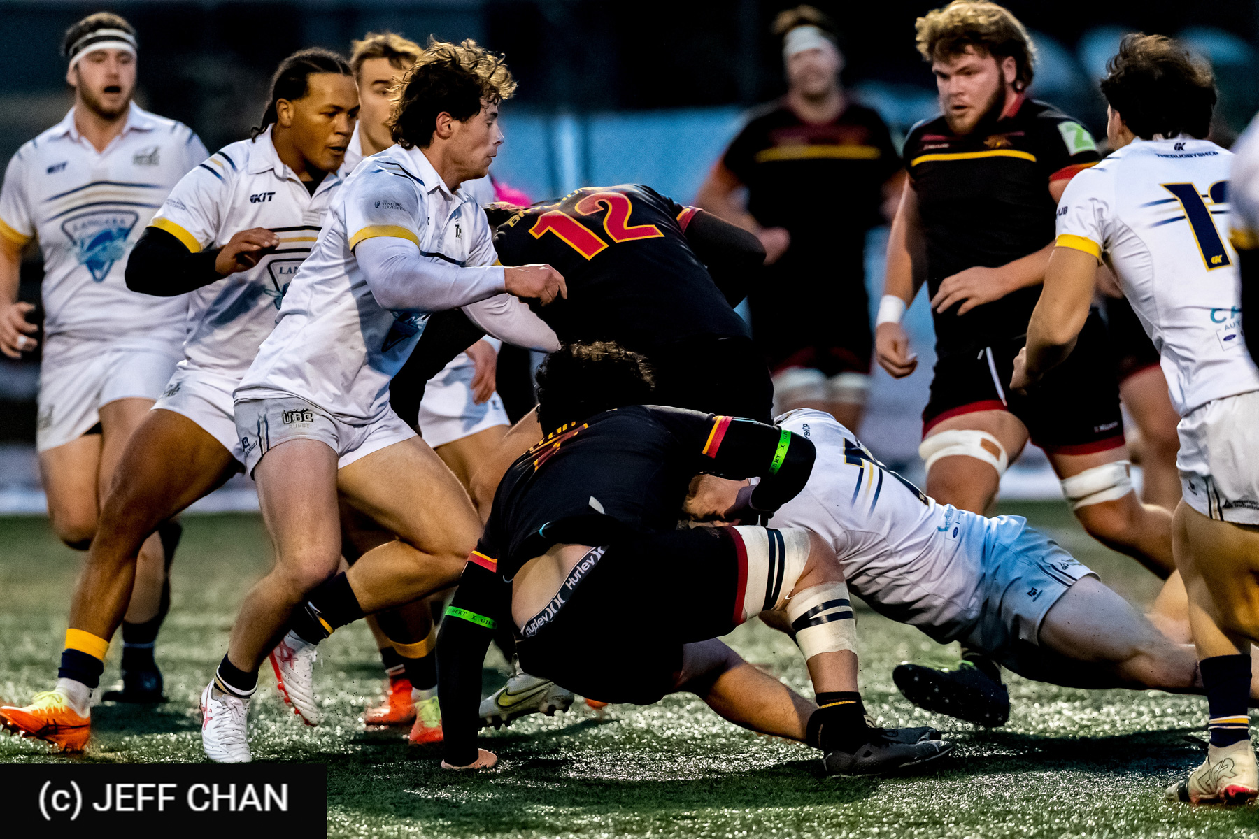 Cody NHANALA - Owen WILLIAMS -  University of British Columbia - University of Guelph - Rugby - CANUMENS 2025 - University of British Columbia vs University of Guelph - Game#7 by Jeff Chan (#CANUMENS2557) Photo by: Jeff Chan | Siuxy Sports 2025-11-14