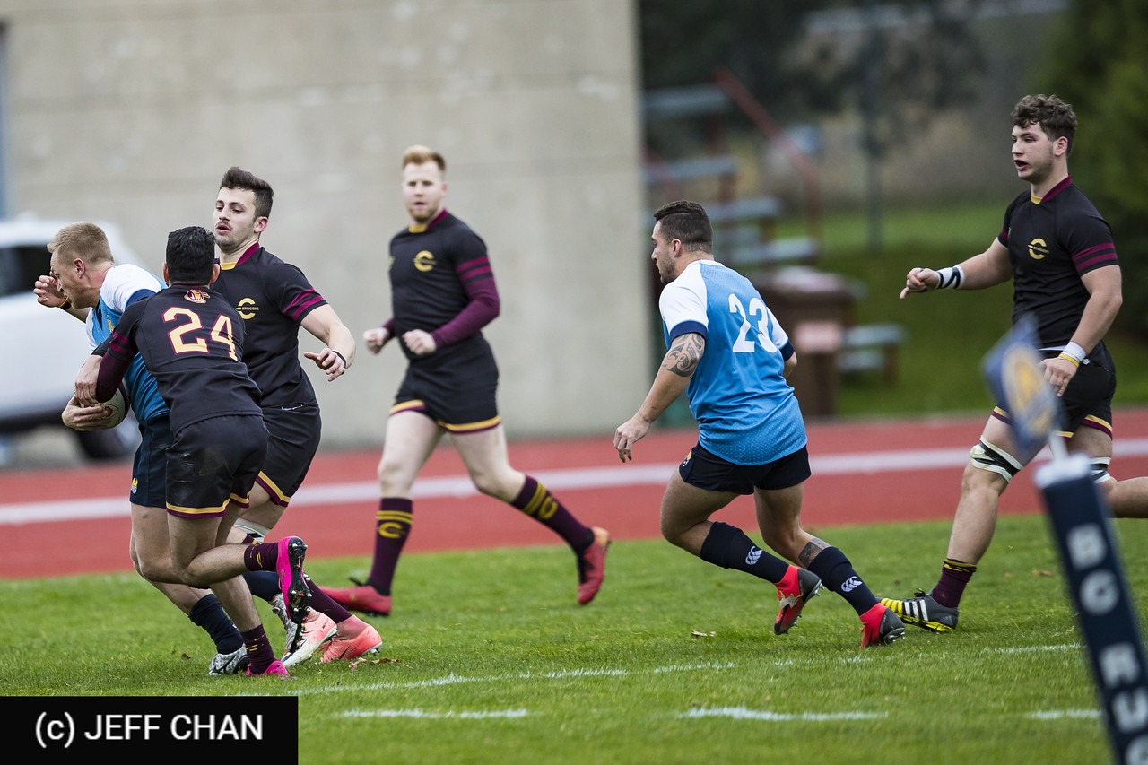 Charles DEBOVE - Dylan MACDONALD -  University of Victoria - Université Concordia - Rugby - CANUMENS 2018 - U Victoria vs Concordia U - Bronze Game by Jeff Chan (#CANUMENS1808) Photo by: Jeff Chan | Siuxy Sports 2018-11-25