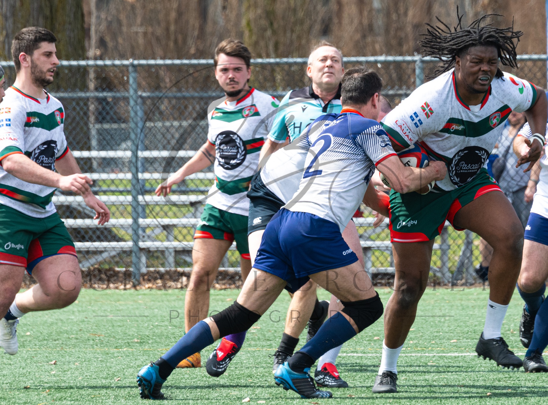 Quentin RUDA - Daniel TSHIPATA - Corentin YUSTE -  Rugby Club de Montréal - Rugby XV de Montréal - Rugby - RQ 2026 - Match amical de pré-saison - Rugby Club de Montréal vs XV de Montréal (#RQ26RCMXVM4) Photo by: Coraline Brochet | Siuxy Sports 2026-04-18