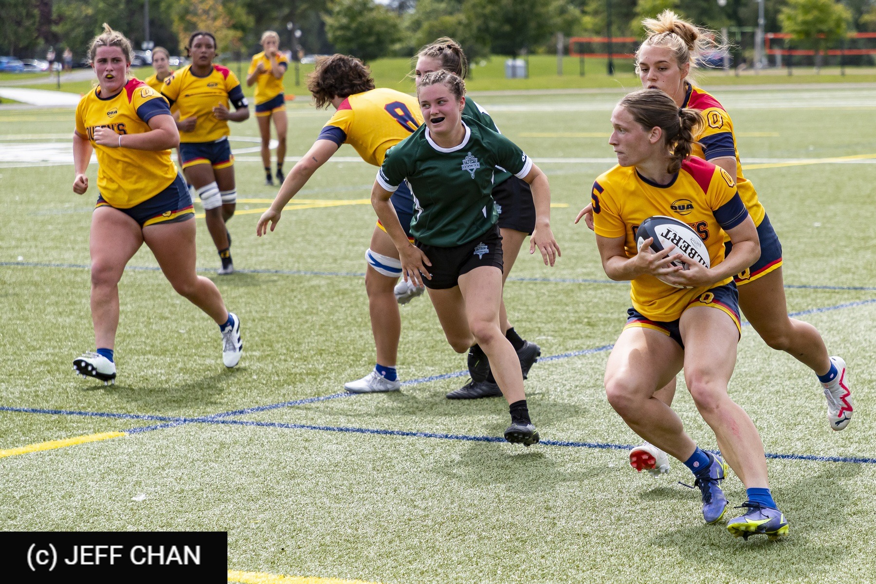  Queen's University - Trent University - Rugby - OUA 2023 Queen's (W) vs Trent (#OUW23QWTR09) Photo by: Jeff Chan | Siuxy Sports 2023-09-02