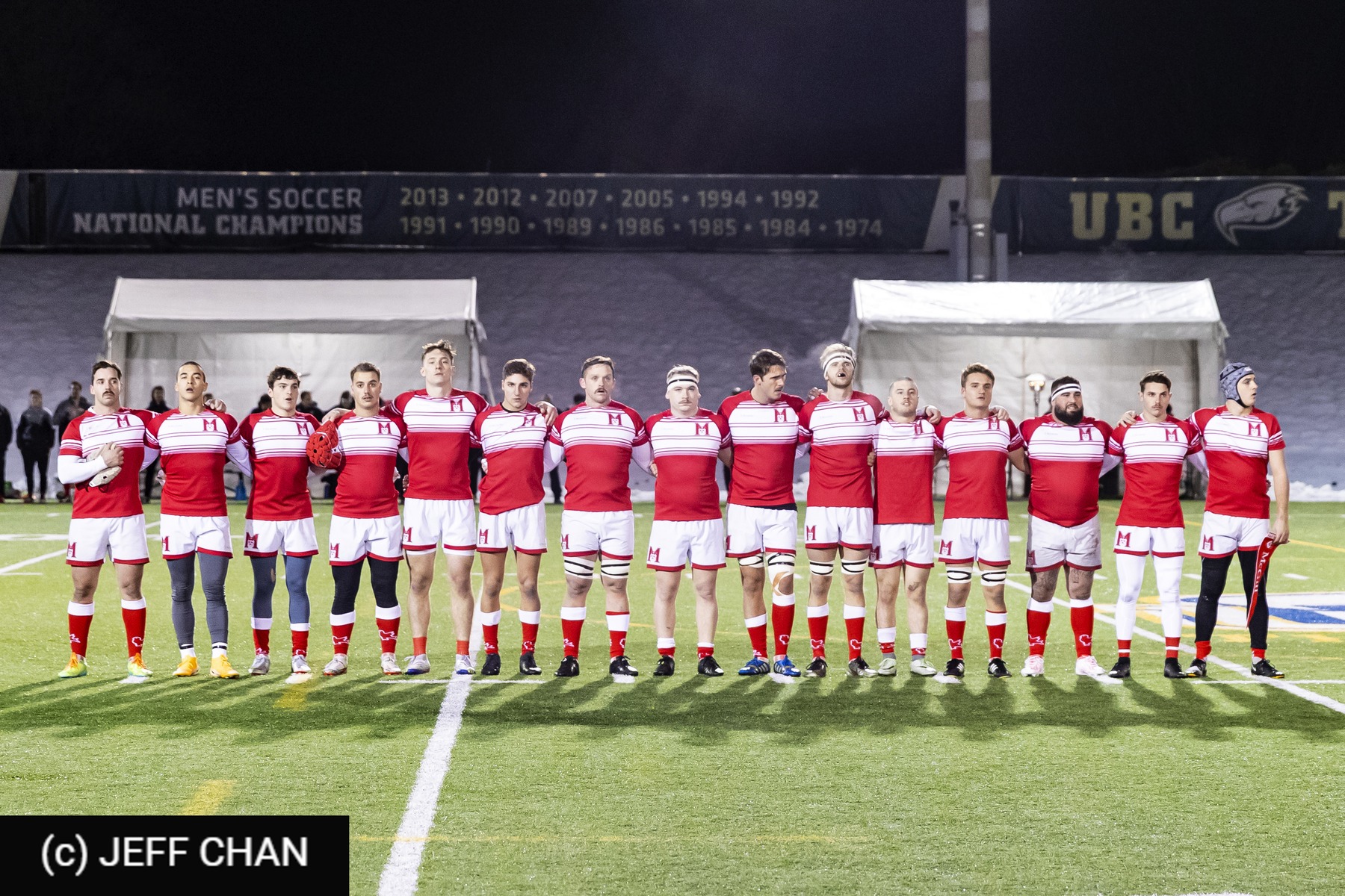 Zach AUGER - Nicolas DUBÉ MERCIER - Alexandre LAURENDEAU - Nicholas SMITH - Evan TENNANT -  Wilfrid Laurier University - Université McGill - Rugby - CANUMENS 2022 - W Laurier U vs McGill U -  by Jeff Chan (#CANUMENS2204) Photo by: Jeff Chan | Siuxy Sports 2022-11-30