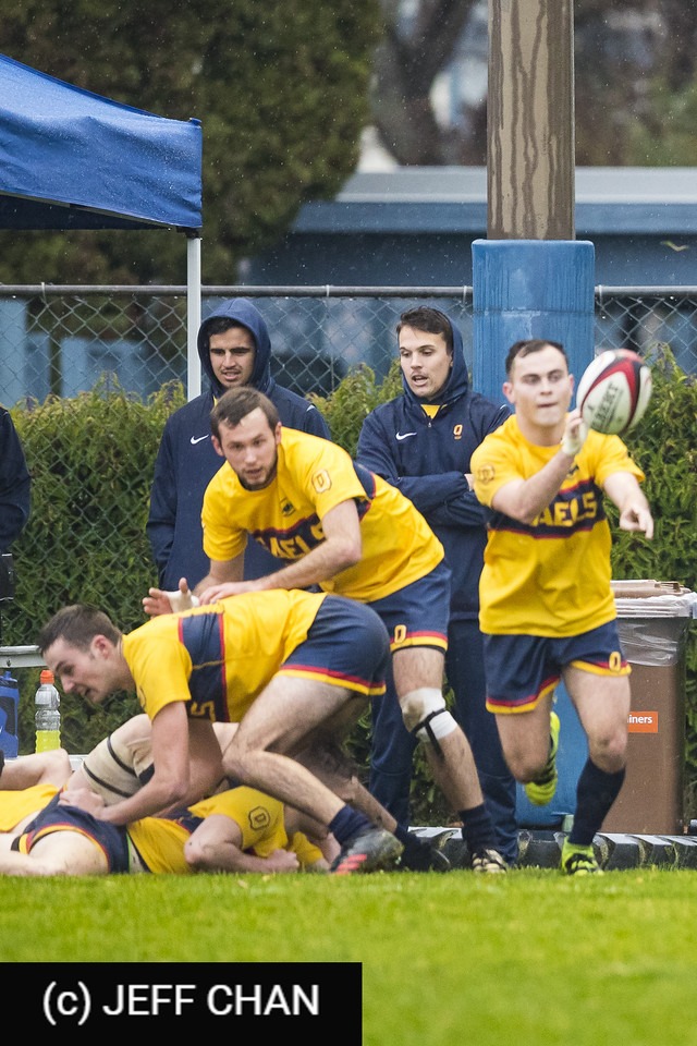 Lachlan DEVIR - Joshua ENGELBRECHT - Will MCARTHUR - Dylan YOUNG -  Queen's University - University of New Brunswick - Rugby - CANUMENS 2018 - Queen's U vs U New Brunswick by Jeff Chan (#CANUMENS1802) Photo by: Jeff Chan | Siuxy Sports 2018-11-21