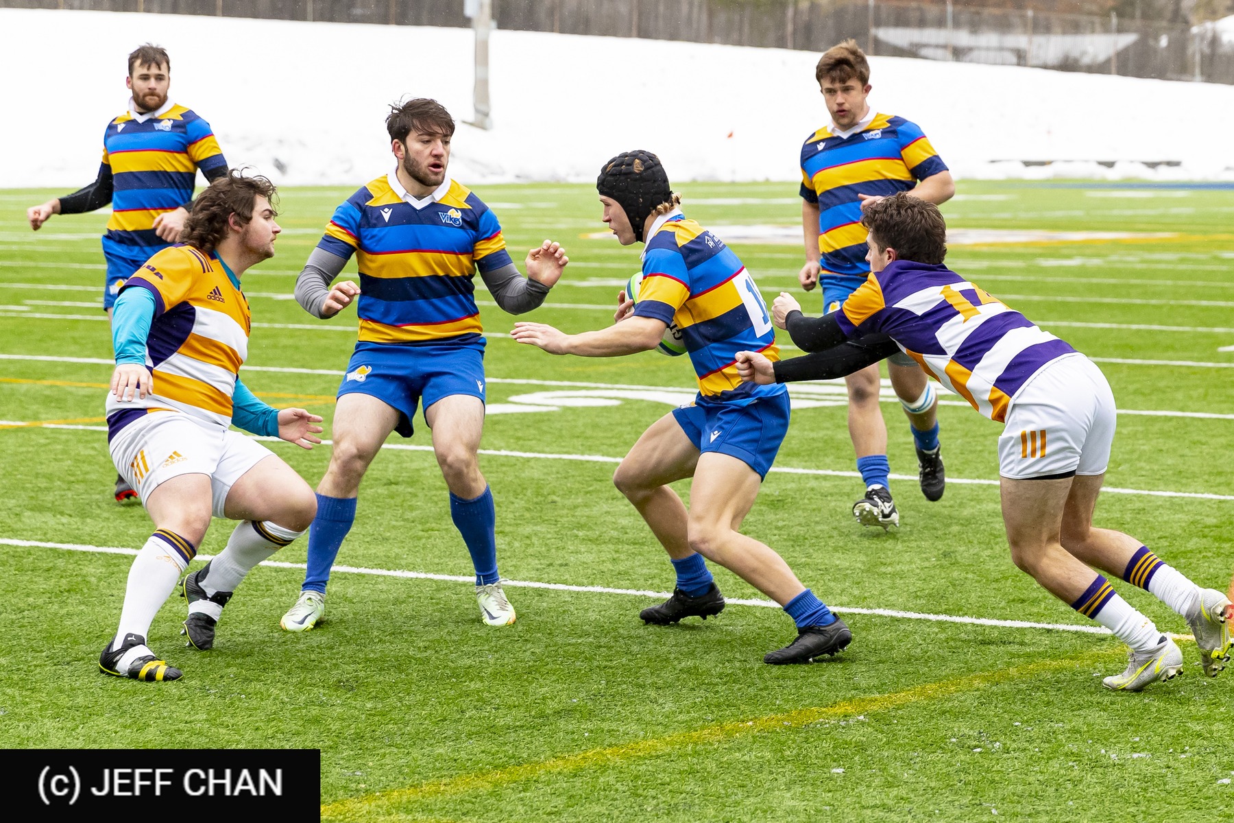 Denver FATT - Logan MARTIN-FEEK - Graeme NORRIS -  University of Victoria - Wilfrid Laurier University - Rugby - CANUMENS 2022 - U Victoria vs W Laurier U -  by Jeff Chan (#CANUMENS2208) Photo by: Jeff Chan | Siuxy Sports 2022-12-02