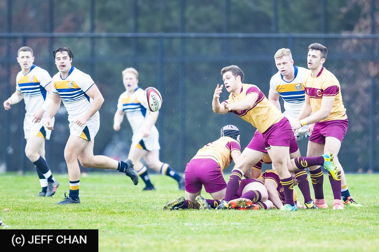 James CARSON - Charles DEBOVE - Flynn HEYES -  University of British Columbia - Université Concordia - Rugby - CANUMENS 2018 - U British Columbia vs Concordia U by Jeff Chan (#CANUMENS1803) Photo by: Jeff Chan | Siuxy Sports 2018-11-21