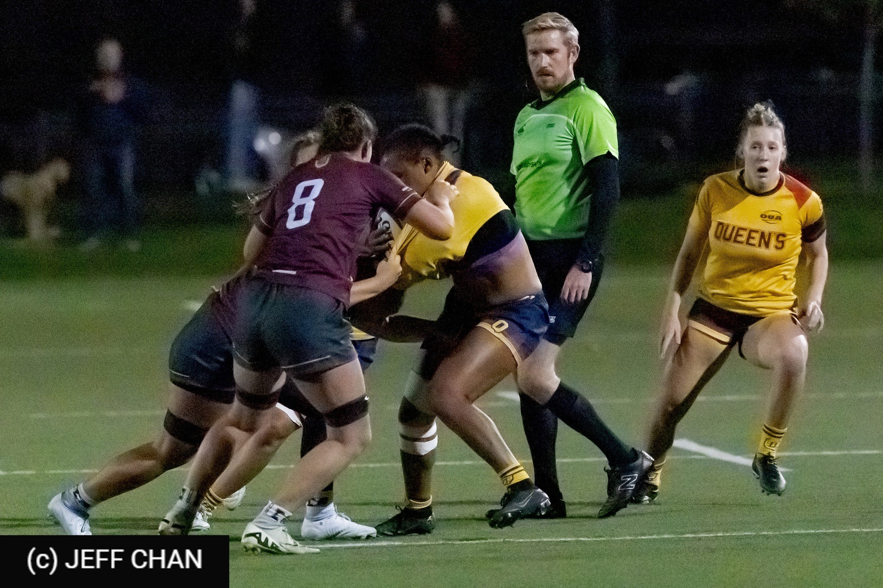  Queen's University - McMaster University - Rugby - OUA 2024 Queen's (W) vs McMaster (#OUW24QWMC10) Photo by: Jeff Chan | Siuxy Sports 2024-10-05